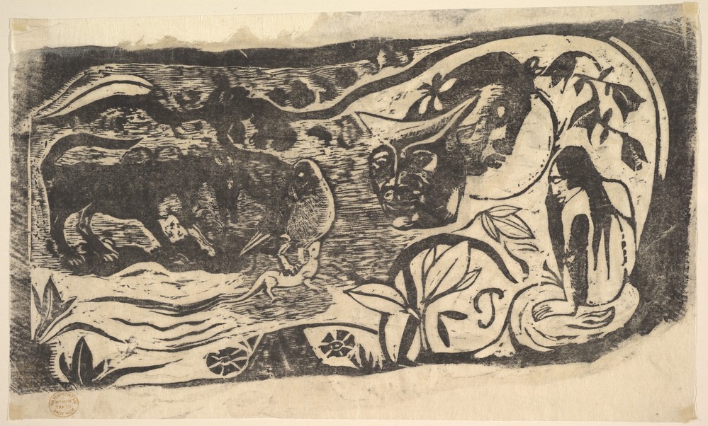 Paul Gauguin, Woodcut with a Horned Head