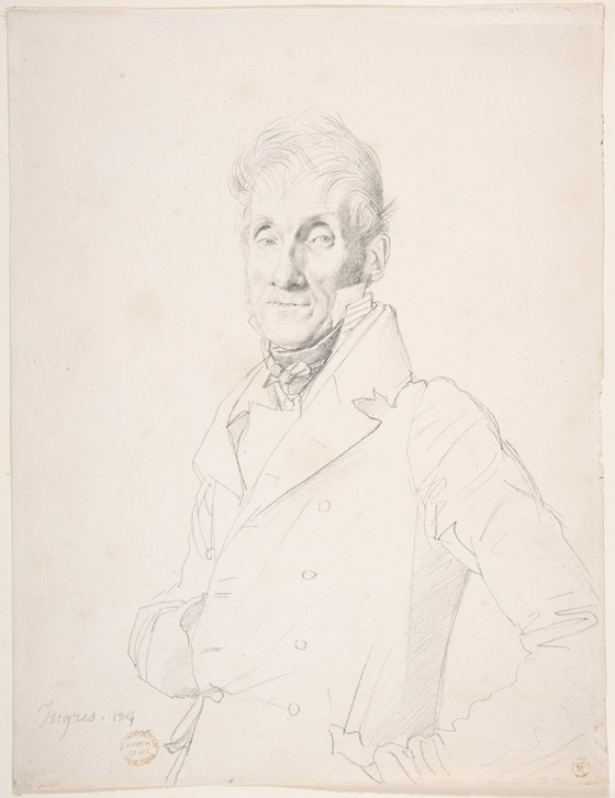 JEAN-AUGUSTE-DOMINIQUE INGRES, Portrait of a Man (Mann, älterer Mann, Portrait, Neoklassizismus, Studie, Zeichnung, Klassiker, Wohnzimmer, Treppenhaus, Wunschgröße, schwarz/weiß)