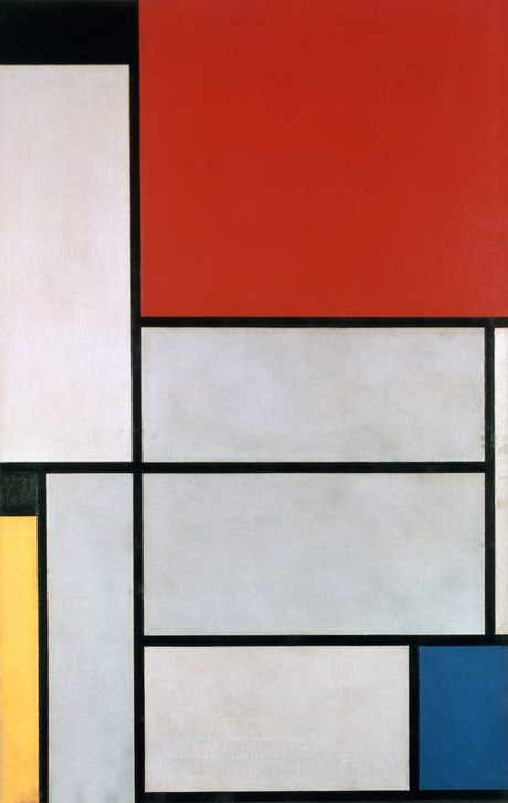 Piet Mondrian, Tableau I (Geometrie,Abstrakte Kunst,Niederländische Kunst,De Stijl,Rechteck)