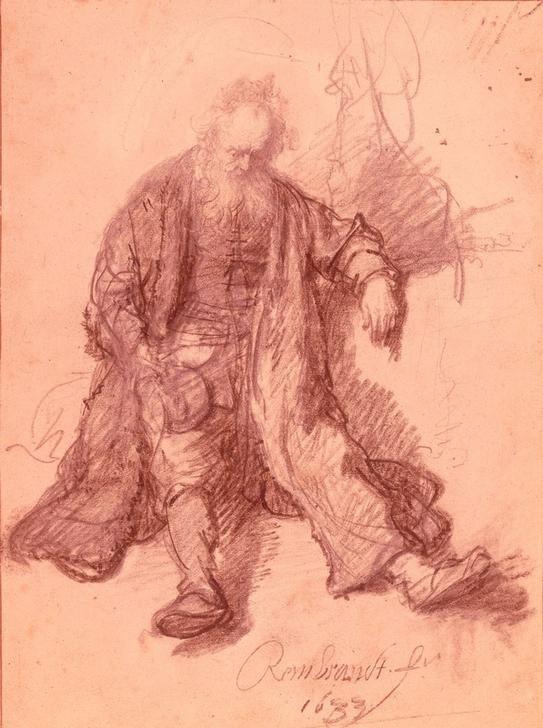 Rembrandt Harmenszoon van Rijn, Der trunkene Lot (Alkohol,Barock,Altes Testament,Alkoholismus,Bibel,Verwahrlosung,Greis,Betrunken,Niederländische Kunst,Holländische Kunst,Alkoholiker,Jüdisch-Christlich)