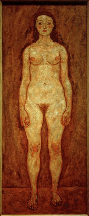 Egon Schiele, Mädchen (Frau,Kunst,Mädchen,Akt,Expressionismus,Österreichische Kunst,Junge Frau,Blick Aus Dem Bild)