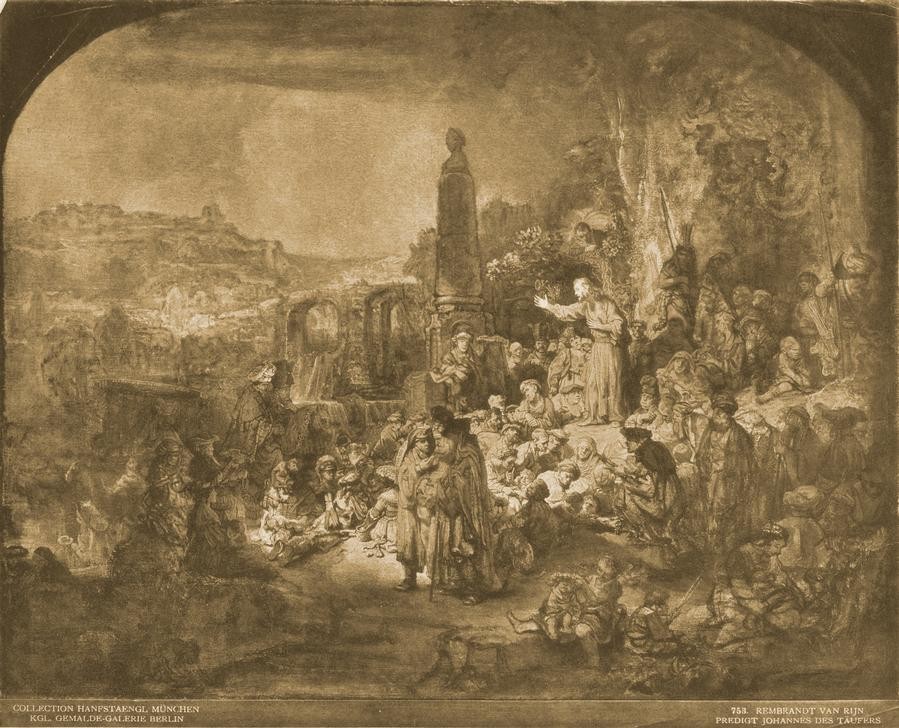 Rembrandt Harmenszoon van Rijn, Die Predigt Johannes des Täufers (Barock,Niederländische Kunst)