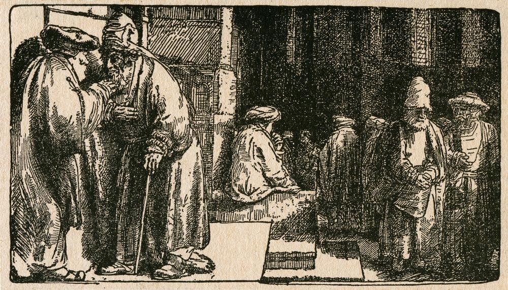 Rembrandt Harmenszoon van Rijn, Die Synagoge (Jüdische Religion,Religion,Synagoge,Barock,Niederländische Kunst)