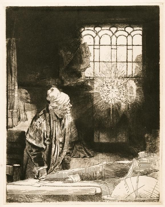 Rembrandt Harmenszoon van Rijn, Faust (Sage,Literatur,Barock,Niederländische Kunst,Erscheinung,Volksbuch,Schwarzkünstler,Anagramm)