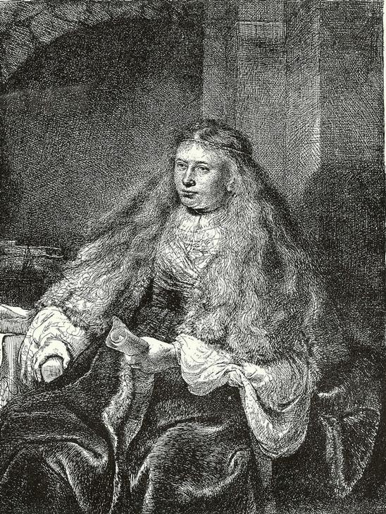 Rembrandt Harmenszoon van Rijn, Die große Judenbraut (Frau,Geschichte,Juden,Judenverfolgung,Königin,Recht,Religion,Barock,Altes Testament,Bibel,Portrait,Niederländische Kunst,Babylonische Gefangenschaft,Jüdin,Halbfigur,Jüdisch-Christlich,Erlass)