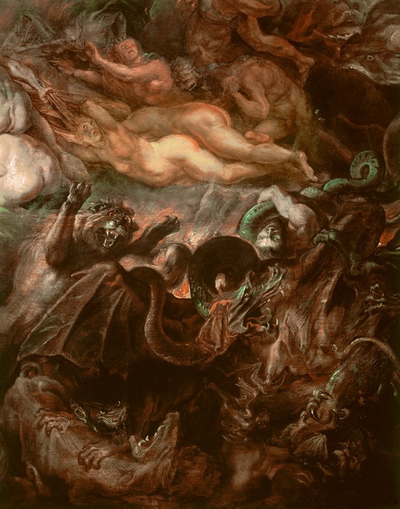 Peter Paul Rubens, Der Höllensturz der Verdammten (Christentum,Flämische Kunst,Religion,Barock,Neues Testament,Bibel,Jüngstes Gericht,Verdammte,Hölle,Apokalypse,Niederländische Kunst,Weltuntergang,Höllensturz)