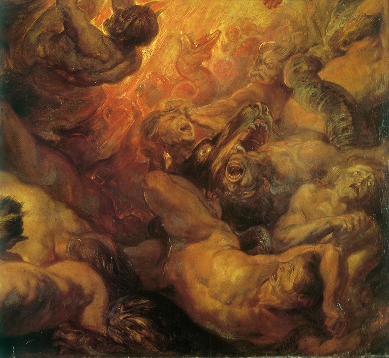 Peter Paul Rubens, Das Kleine Jüngste Gericht (Christentum,Feuer,Religion,Barock,Neues Testament,Bibel,Teufel,Jüngstes Gericht,Hölle,Apokalypse,Niederländische Kunst,Entsetzen,Schrei)