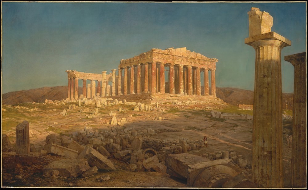 Frederic Edwin Church, Der Parthenon (Griechenland, Athen, Akropolis, Tempel, Ruinen, Architektur, Antike, Wunschgröße, Klassiker, Romantik, Wohnzimmer)