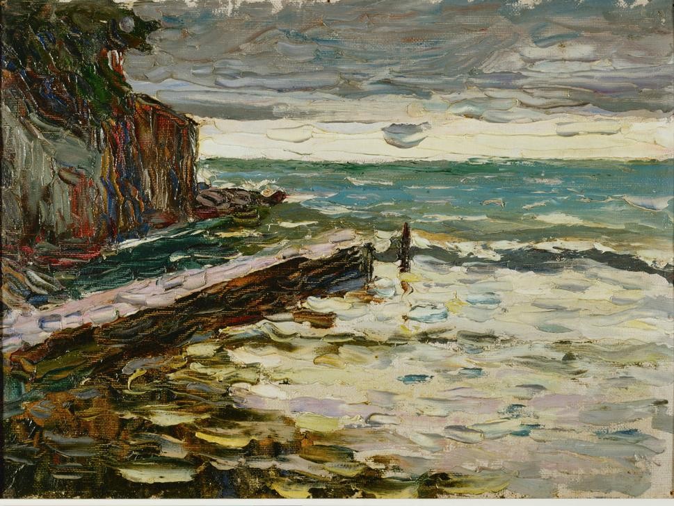 Wassily Kandinsky, Stürmische See (Unwetter, Gewitter, Landschaft, Regen, Wetter, Sturm, Meer, Impressionismus, Russische Kunst, Wohnzimmer,  Treppenhaus, Wunschgröße, Klassische Moderne, bunt)