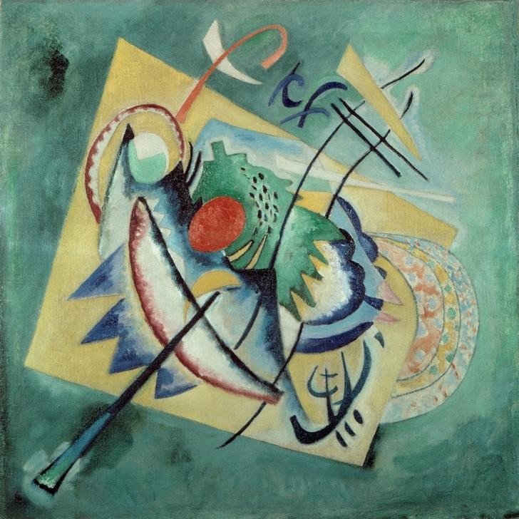 Wassily Kandinsky, Rotes Oval (Geometrie,Kunst,Expressionismus,Geometrisch,Der Blaue Reiter, Abstrakte Kunst, Russische Kunst, Abstraktion, Wohnzimmer, Treppenhaus, Wunschgröße, Klassische Moderne, bunt)