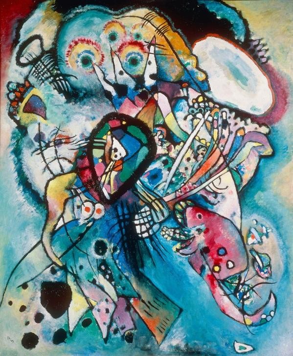 Wassily Kandinsky, Zwei Ovale (Komposition Nr. 218) (Abstrakte Kunst, Russische Kunst, Formen, Muster, Dynamik, Chaos, Abstrakter Expressionismus, Wohnzimmer, Treppenhaus, Wunschgröße, Klassische Moderne, bunt)