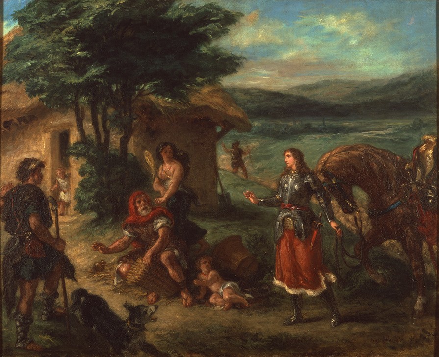 Eugene Delacroix, Herminie chez les bergers (Bauer (Landwirt),Kunst,Szene,Frau Beim Militär,Pastorale,Französische Kunst,Gastfreundschaft,Illustration,1. Kreuzzug,Epos,Romantik)