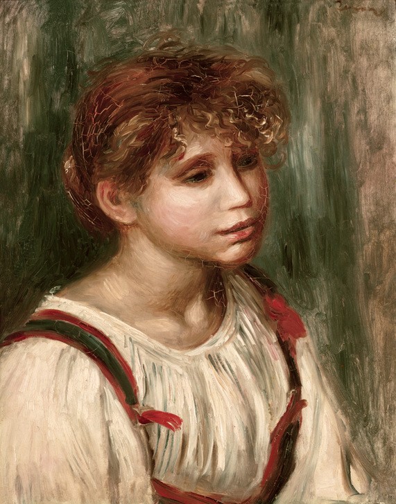 Pierre-Auguste Renoir, Jeune Bretonne. (Frau,Kunst,Mensch,Volkskunde,Impressionismus,Portrait,Französische Kunst,Junge Frau,Halbfigur,Signatur)