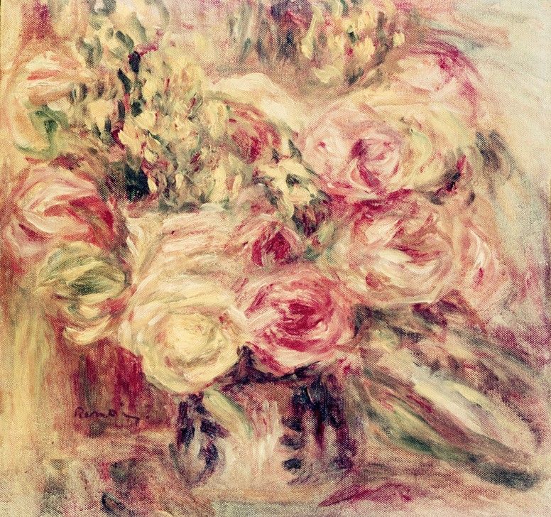 Pierre-Auguste Renoir, Bouquet de roses (Kunst,Rose,Impressionismus,Stillleben,Blumenstrauss,Französische Kunst,Blume)