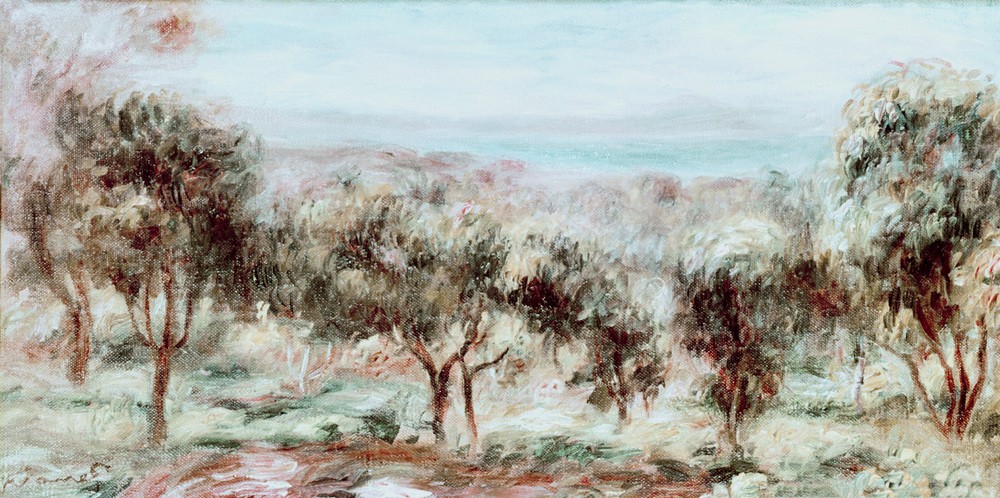 Pierre-Auguste Renoir, Paysage, les oliviers (Kunst,Landschaft,Olivenhain,Impressionismus,Französische Kunst,Olivenbaum)