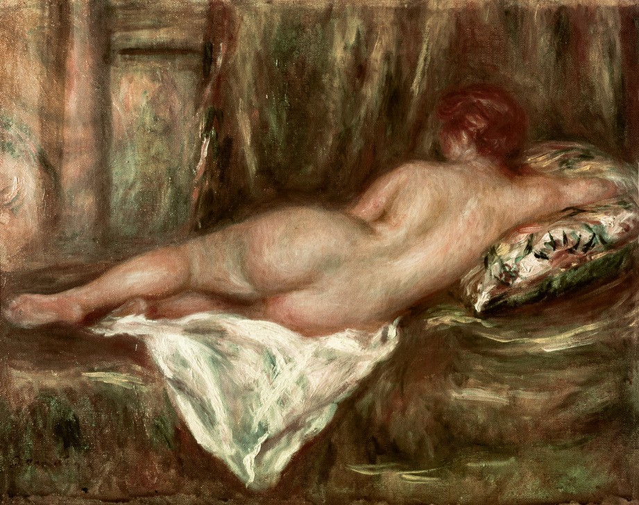 Pierre-Auguste Renoir, Nu couché, vu de dos (Frau,Impressionismus,Akt,Rückenfigur,Französische Kunst,Liegen)
