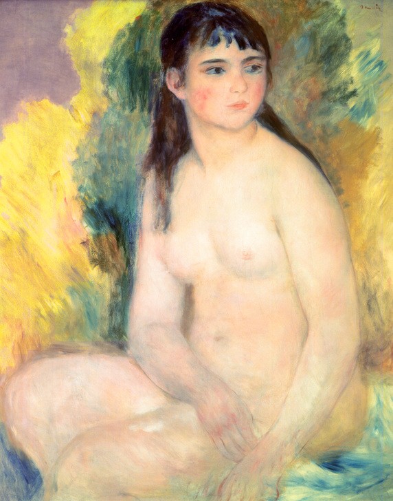 Pierre-Auguste Renoir, Femme nue assise (Frau,Impressionismus,Akt,Französische Kunst,Sitzen)