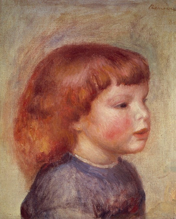 Pierre-Auguste Renoir, Tête d'enfant (Kind,Kunst,Mensch,Impressionismus,Kleinkind,Portrait,Französische Kunst,Kinderbildnis,Jahrhundertwende,Dreiviertelprofil)