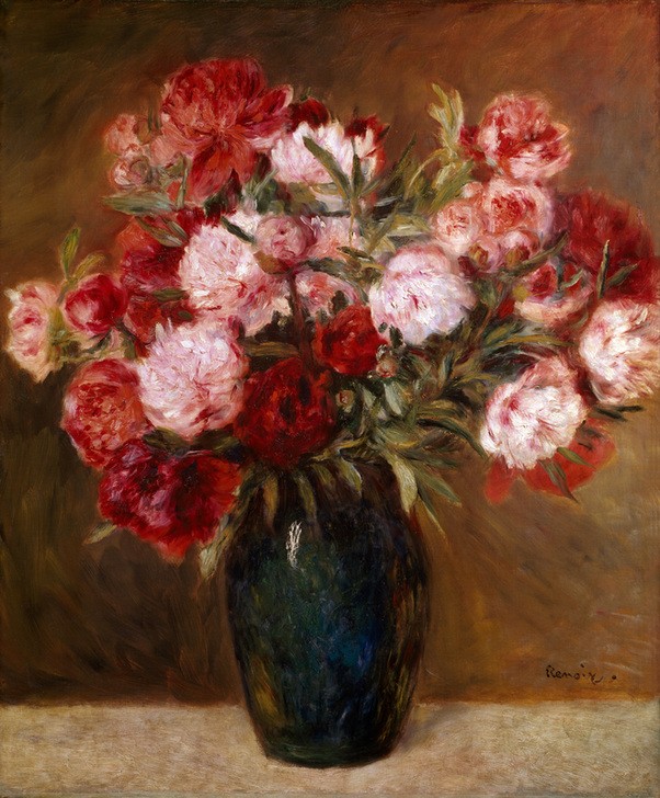 Pierre-Auguste Renoir, Les Pivoines (Kunst,Impressionismus,Stillleben,Blumenstrauss,Französische Kunst,Blume,Pfingstrose)