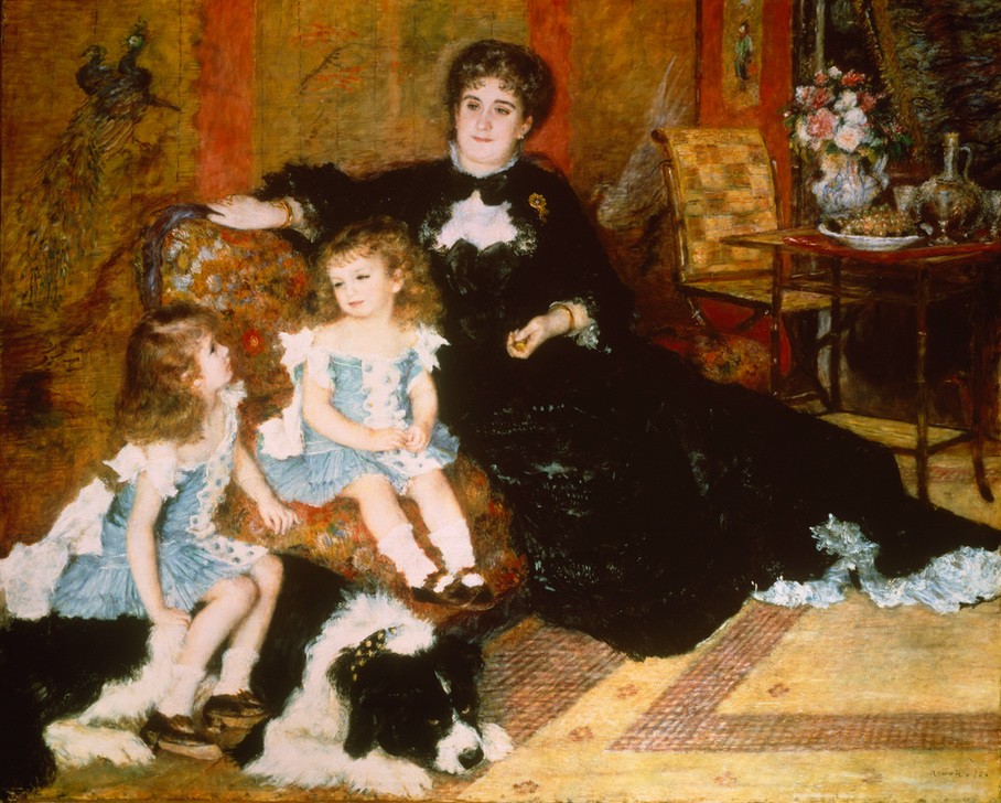 Pierre-Auguste Renoir, Madame Georges Charpentier et ses enfants (Familie,Frau,Mensch,Mutter Und Kind,Impressionismus,Hund,Bürgertum,Französische Kunst,Person)