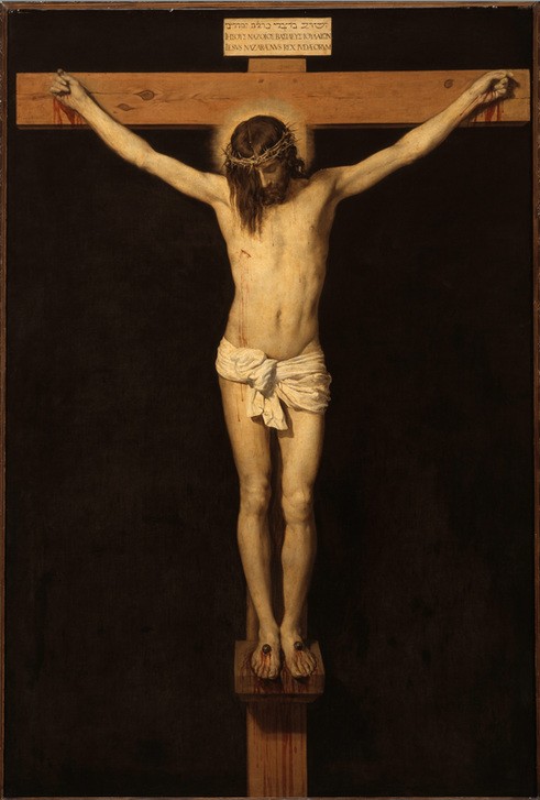 Diego Rodriguez de Silva y Velasquez, Christus am Kreuz (Christentum,Religion,Barock,Neues Testament,Bibel,Kreuzigung,Helldunkel,Spanische Kunst,Passion Christi,Lendentuch)