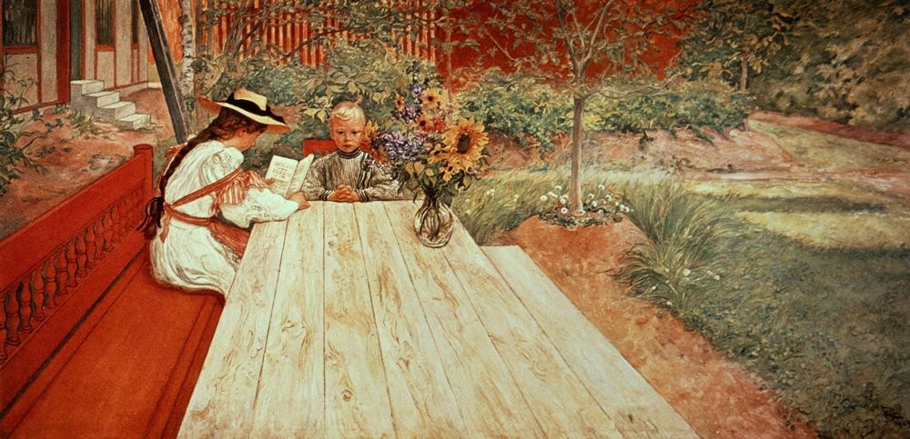 Carl Larsson, Die erste Unterrichtsstunde (Schwedische Kunst)