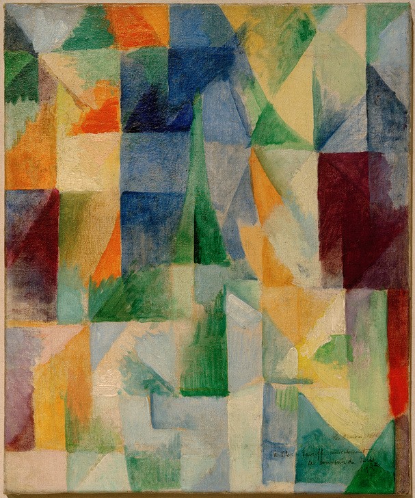 Robert Delaunay, Fensterbild (1.Teil, 3.Motiv) (Architektur,Fenster,Kunst,Kubismus,Abstrakte Kunst,Architekturdarstellung,Französische Kunst,Abstraktion,Orphismus)
