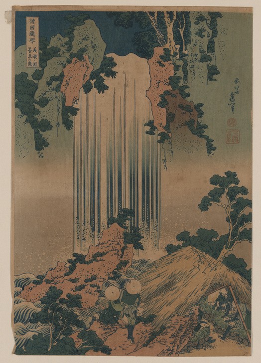 Katsushika Hokusai, Yoro waterfall in Mino Province (Kunst,Völkerkunde,Wasserfall,Japanische Kunst)