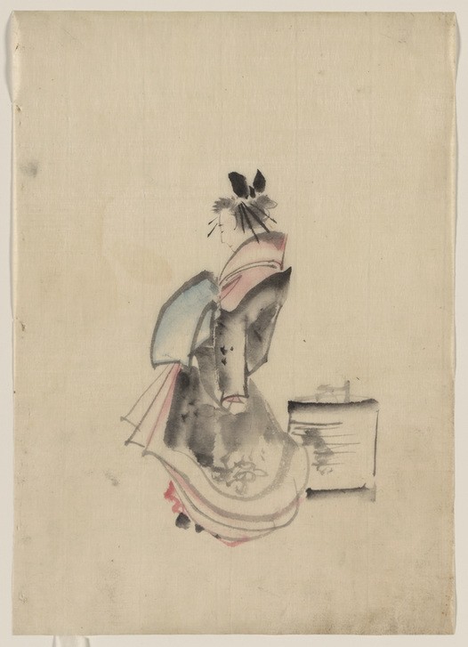 Katsushika Hokusai, A woman, possibly a courtesan (Frau,Kunst,Völkerkunde,Japanische Kunst)