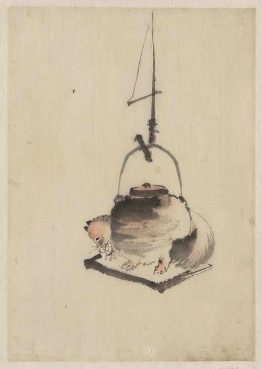 Katsushika Hokusai, Badger tea kettle (Kunst,Völkerkunde,Japanische Kunst,Dachs)