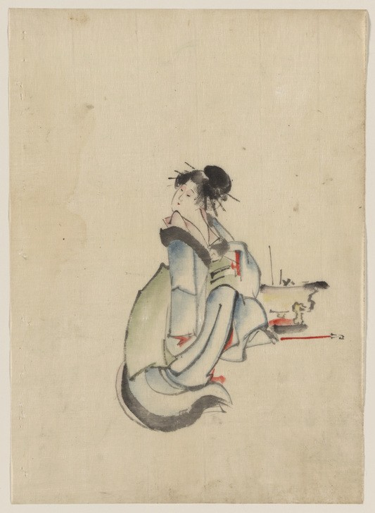 Katsushika Hokusai, Woman (Frau,Kunst,Völkerkunde,Japanische Kunst,Schönheit,Haarschmuck)