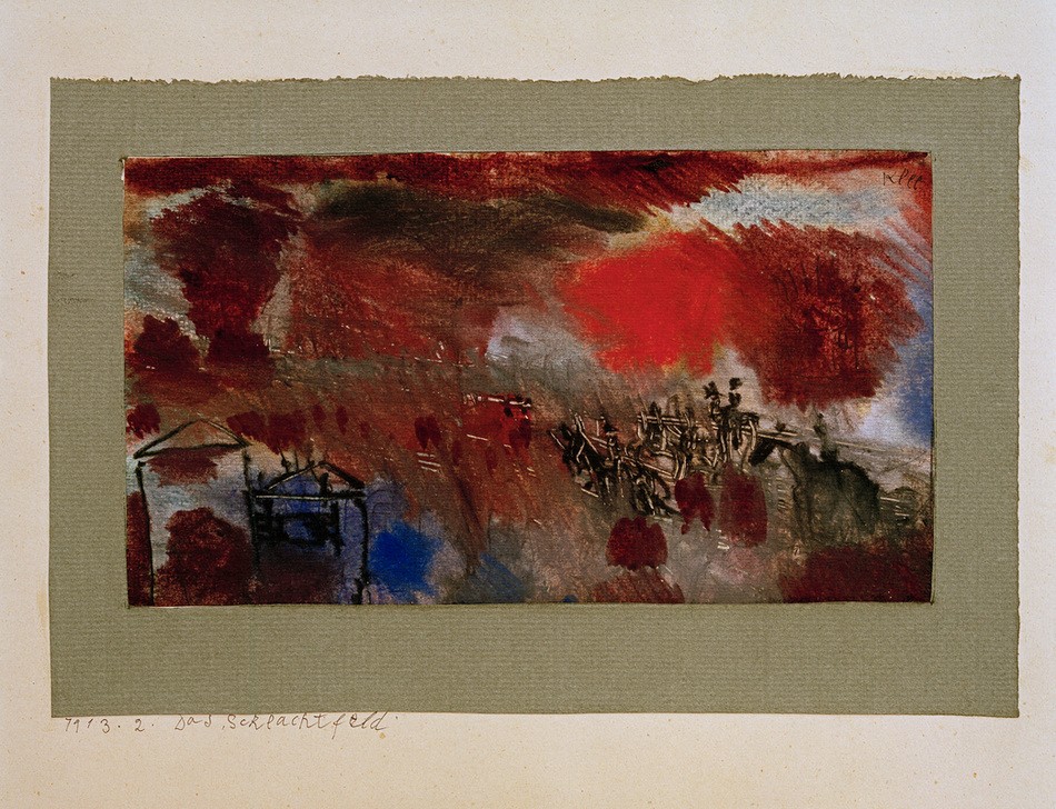 Paul Klee, Das Schlachtfeld (Deutsche Kunst,Krieg,Kunst,Expressionismus,Schlachtfeld,Der Blaue Reiter,Abstraktion,Abstrakter Expressionismus)
