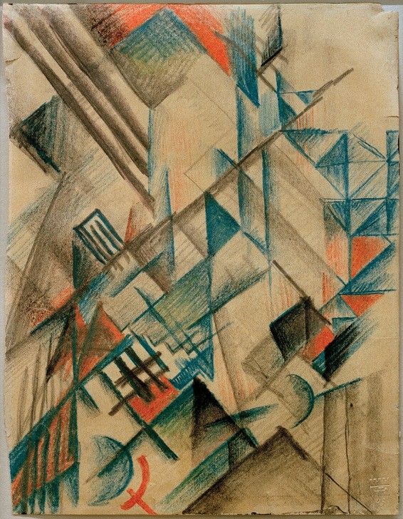 August Macke, Abstrakte Formen II (Deutsche Kunst,Kunst,Expressionismus,Der Blaue Reiter,Abstrakte Kunst,Bleistift,Abstraktion,Abstrakter Expressionismus,Form,Farbstift)
