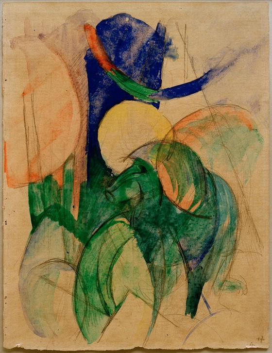 Franz Marc, Mandrill (Affe, Mandrill, abstrahiert, klassische Moderne, Expressionismus, Wohnzimmer, Treppenhaus, Wunschgröße)