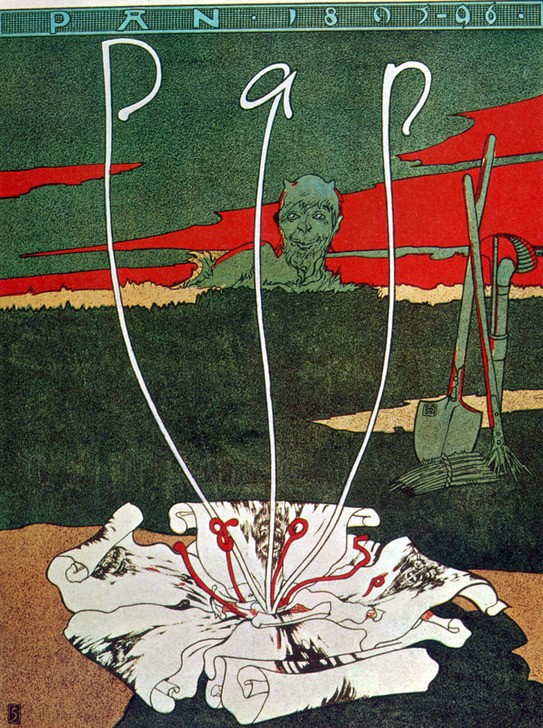 Josef Kaspar Sattler, Pan Literary Magazine (Geschichte,Jugendstil,Karikatur,Kunst,Werbung,Plakat,Zeitschrift,Illustration,Notabel,Anzeige)
