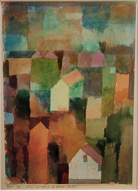 Paul Klee, Neuer Stadtteil (Architektur,Bauhaus,Deutsche Kunst,Geometrie,Haus,Kunst,Stadt,Kubismus,Expressionismus,Geometrisch,Der Blaue Reiter,Abstrakte Kunst,Stadtansicht,Architekturdarstellung,Schweizerische Kunst,Deutscher Künstlerbund,Ansicht,Abstraktion,Form)