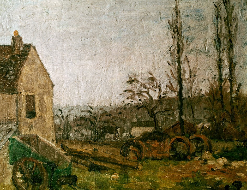 Camille Pissarro, Landschaft mit Karren (Haus,Kunst,Landschaft,Impressionismus,Französische Kunst,Karren)