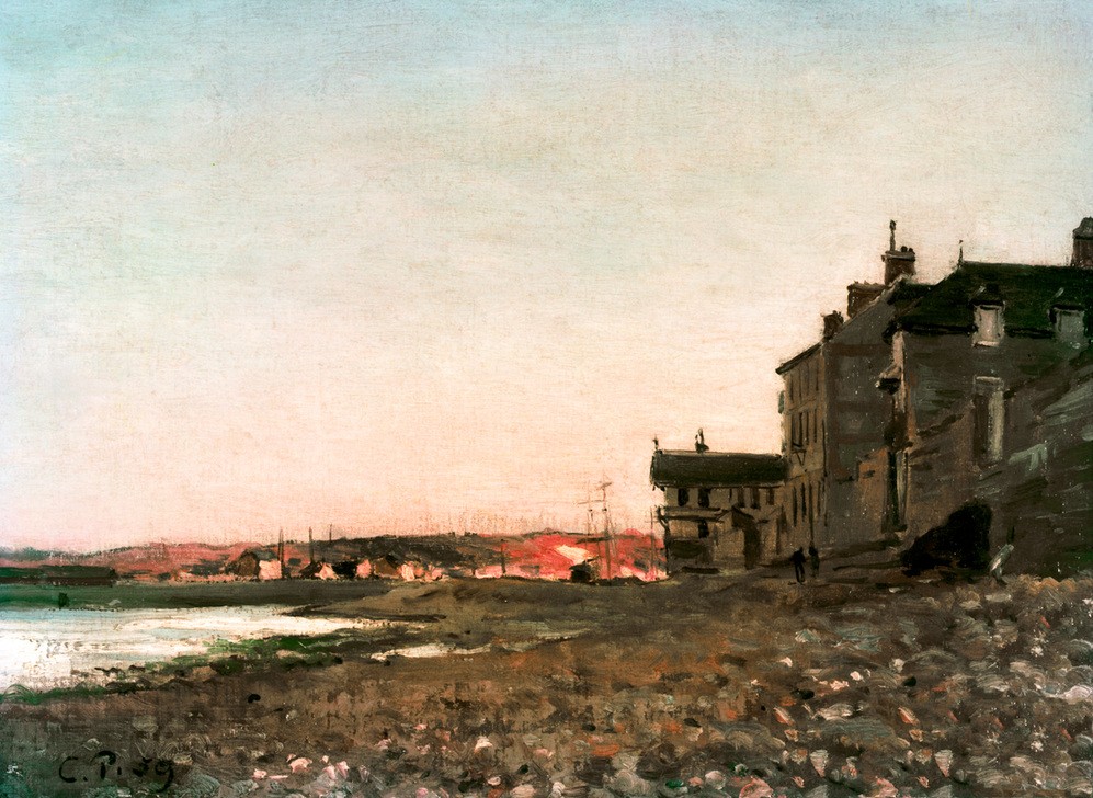 Camille Pissarro, Letzte Sonnenstrahlen in Montmorency (Kunst,Landschaft,Sonnenuntergang,Tageszeiten,Abend,Französische Kunst)