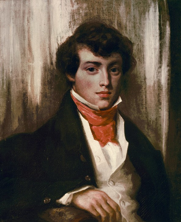 Eugene Delacroix, Portrait de Charles de Verninac (Kunst,Mann,Portrait,Französische Kunst,Romantik,Jungverstorbene,Blick Aus Dem Bild,Brustbild,Stehkragen,Junger Mann)