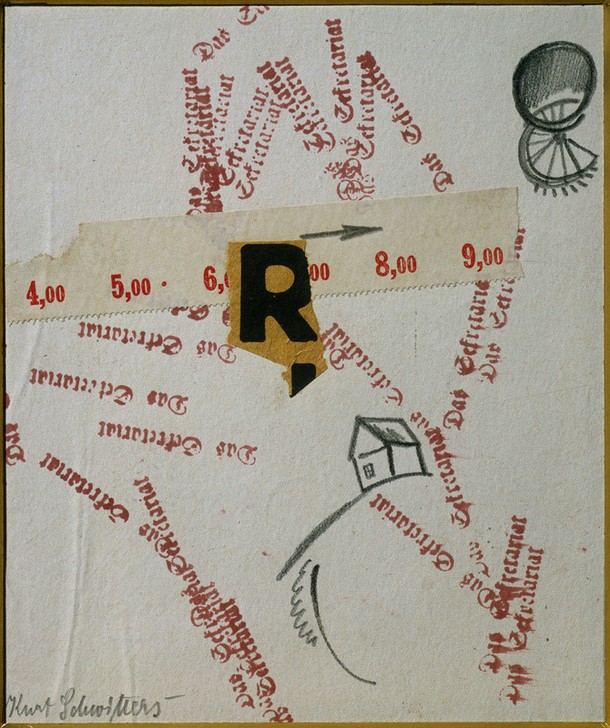 Kurt Schwitters, Das Sekretariat (Dadaismus,Deutsche Kunst,Kunst,Weimarer Republik,Langeweile,Verwaltung,Stempel,Bürokratie,Kritzelei,Hierarchie,Sekretär (Amt),Nachkriegszeit (1. Weltkrieg),Büro,Buchstabe R)