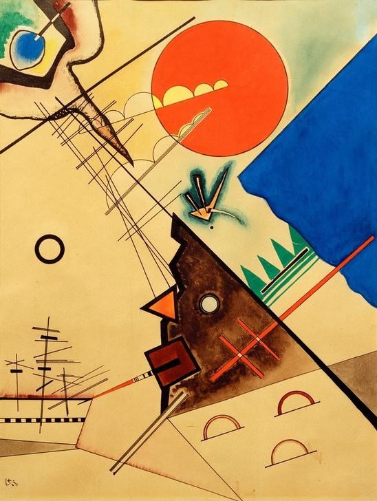 Wassily Kandinsky, Roter Kreis (Bauhaus,Geometrie,Kunst,Abstrakte Kunst,Russische Kunst,Kreis,Abstraktion,Form,Farbe)