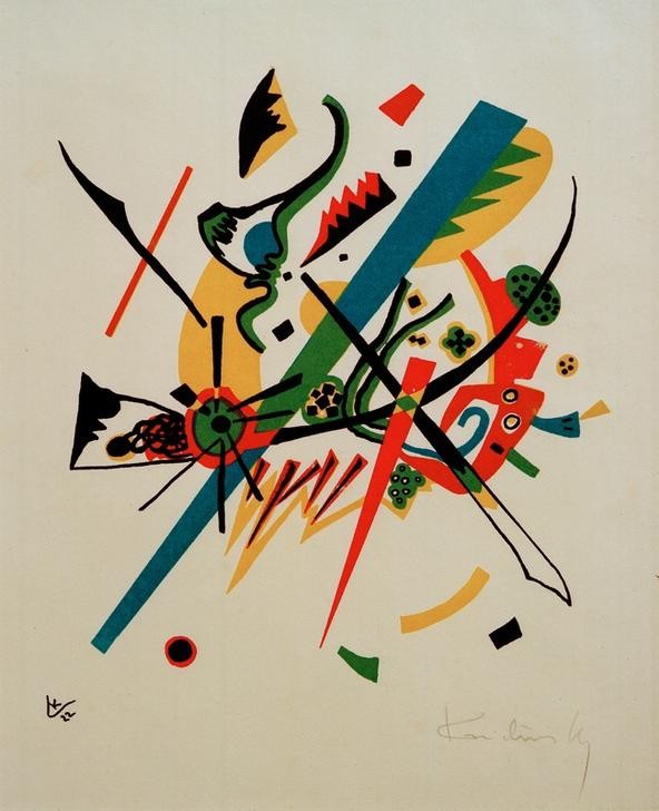 Wassily Kandinsky, Kleine Welten I (Bauhaus,Geometrie,Kunst,Abstrakte Kunst,Russische Kunst,Abstraktion,Form,Signatur,Farbe)