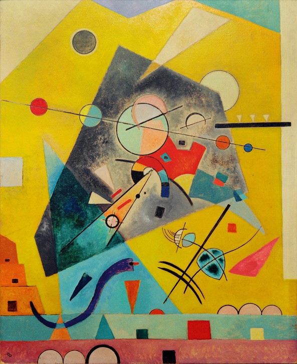 Wassily Kandinsky, Stille Harmonie (Bauhaus,Geometrie,Kunst,Abstrakte Kunst,Russische Kunst,Kreis,Fünfeck,Abstraktion,Form,Farbe)