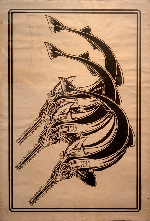 Johan Thorn Prikker, Sägefische (Biologie,Jugendstil,Kunst,Zoologie,Fisch,Niederländische Kunst,Holländische Kunst,Tier,Jahrhundertwende,Schwarz Und Weiss,Sägefisch,Deutscher Werkbund,Rahmen,Farbe)
