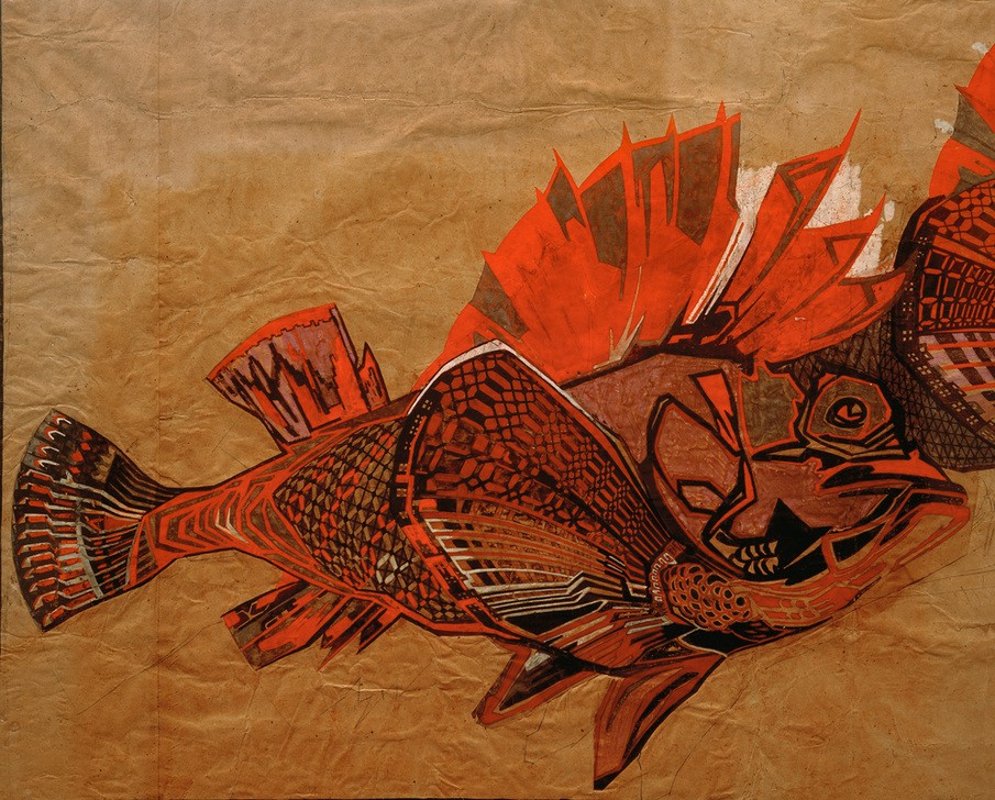 Johan Thorn Prikker, Fische (Biologie,Jugendstil,Kunst,Zoologie,Fisch,Niederländische Kunst,Holländische Kunst,Tier,Jahrhundertwende,Deutscher Werkbund)
