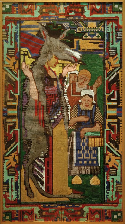 Johan Thorn Prikker, Eselshaut (Frau,Jugendstil,Kunst,Literatur,Märchen,Mensch,Teppich,Esel,Prinzessin,Niederländische Kunst,Entwurf,Holländische Kunst,Tier,Mensch In Tierrolle,Deutscher Werkbund,Eselshaut,Verkleidung)