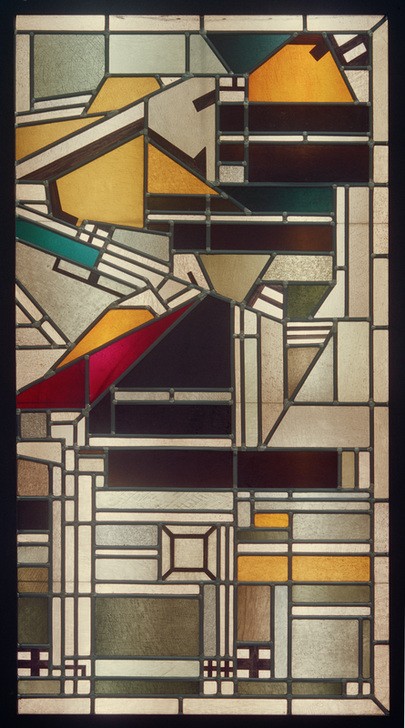 Johan Thorn Prikker, Glasfensterentwurf (Architektur,Fenster,Geometrie,Glas,Kunst,Museum,Ornamentik,Geometrisch,Foyer,Abstrakte Kunst,Niederländische Kunst,Entwurf,Holländische Kunst,Glasfenster,Abstraktion,Form,Deutscher Werkbund)