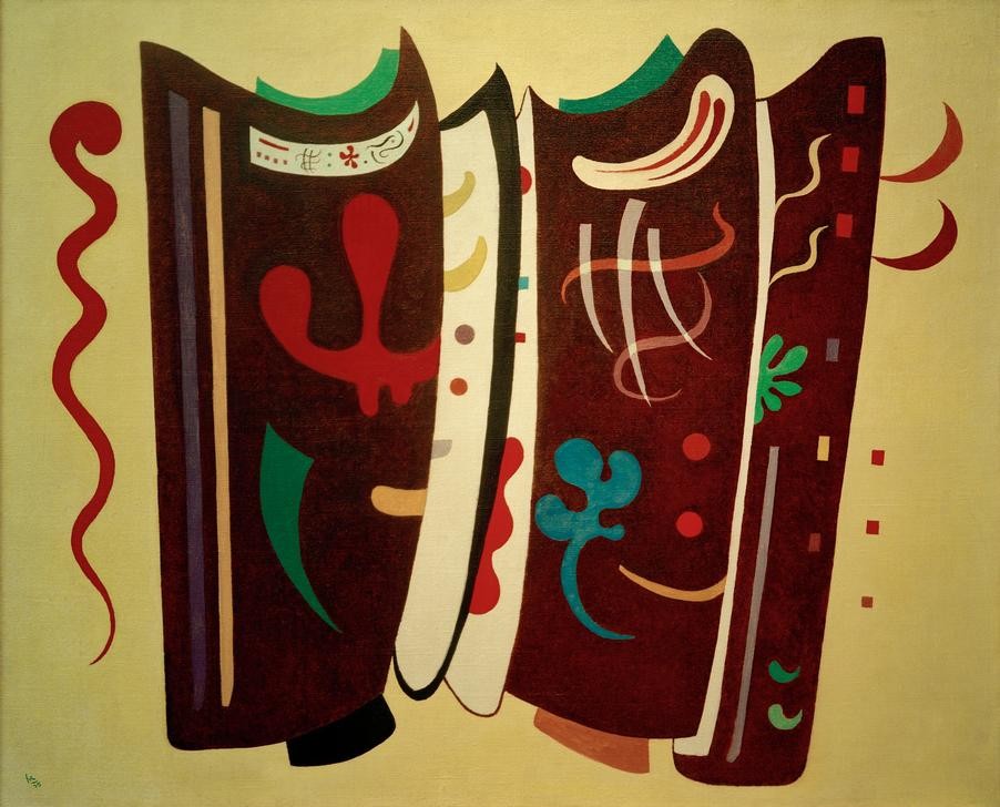 Wassily Kandinsky, Brun supplémenté (Bauhaus,Kunst,Abstrakte Kunst,Russische Kunst,Abstraktion, Malerei, Expressionismus, Der Blaue Reiter, Russische Kunst, Abstraktion, Wohnzimmer, Treppenhaus, Wunschgröße, bunt)