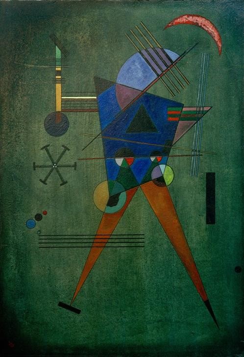 Wassily Kandinsky, Schwarzes Dreieck (Bauhaus,Kunst,Abstrakte Kunst,Russische Kunst,Abstraktion,Malerei, Expressionismus, Der Blaue Reiter, Russische Kunst, Abstraktion, Wohnzimmer, Treppenhaus, Wunschgröße, bunt)