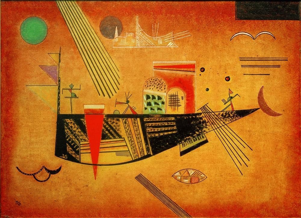 Wassily Kandinsky, Launisch (Bauhaus,Kunst,Abstrakte Kunst,Russische Kunst,Abstraktion, Malerei, Expressionismus, Der Blaue Reiter, Wohnzimmer, Treppenhaus, Wunschgröße, bunt)